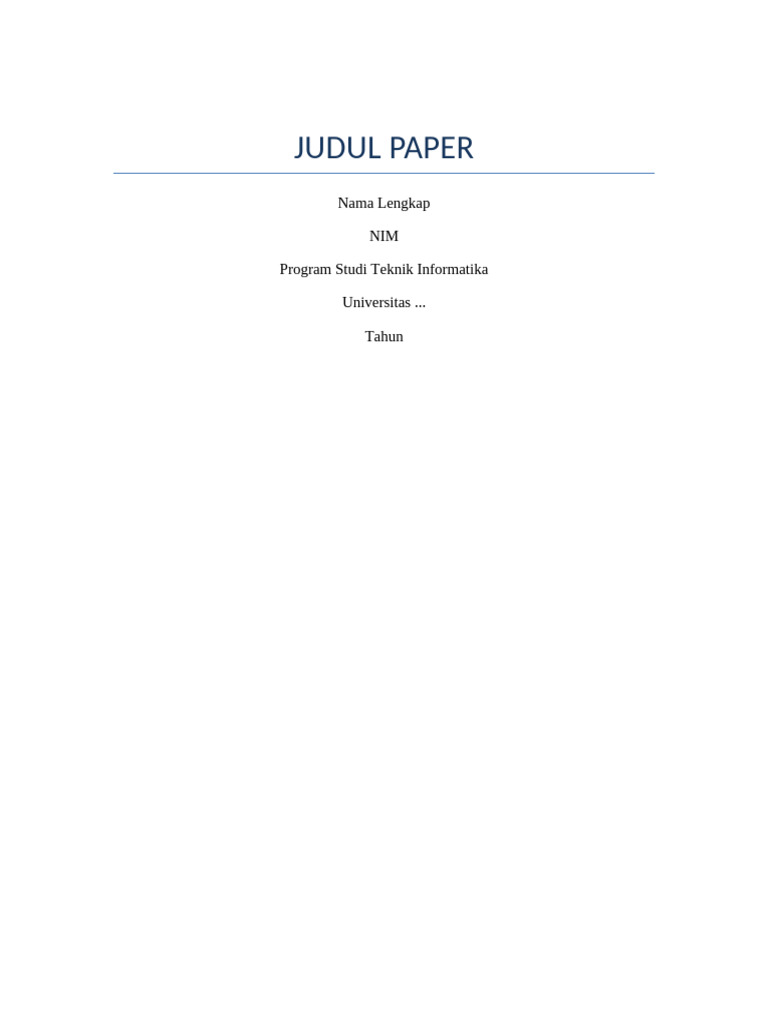 Format Template Paper Ilmiah | PDF