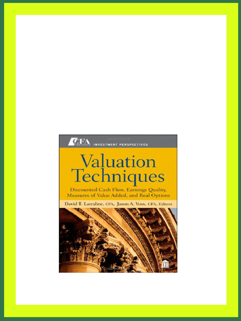 Valuation Techniques Discounted Cash Flow Earnings Quality Measures of ...