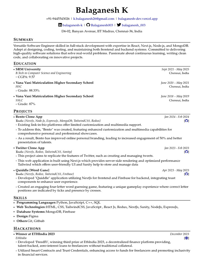 Software Engineer Portfolio: Projects & Skills | PDF | Web Development ...