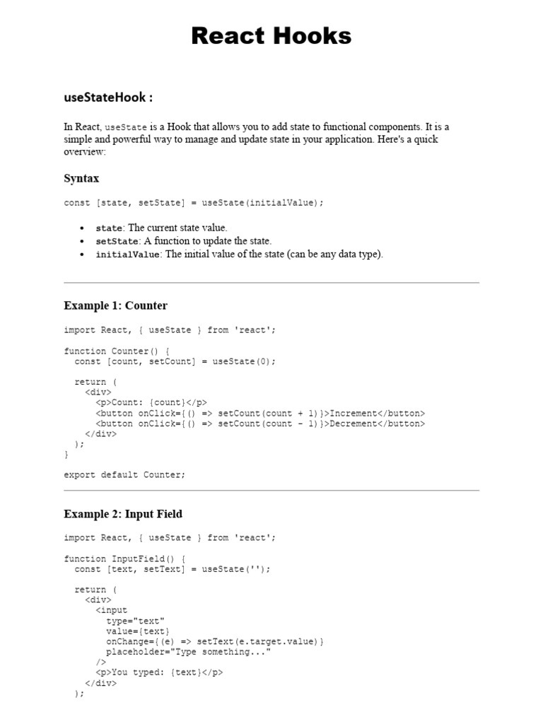 Micro State Management with React Hooks | PDF | Software Development ...