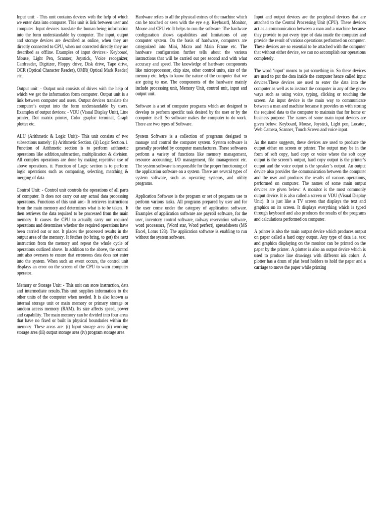 Computer Hardware and Software Overview | PDF | Computer Data Storage ...