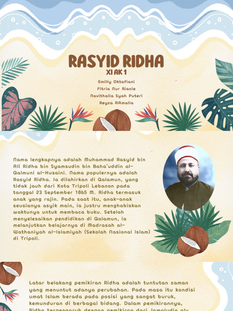 Biografi Rasyid Ridha dan Pemikirannya | PDF
