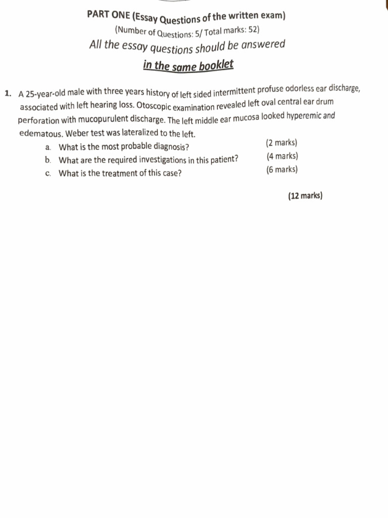 ENT Final Question | PDF