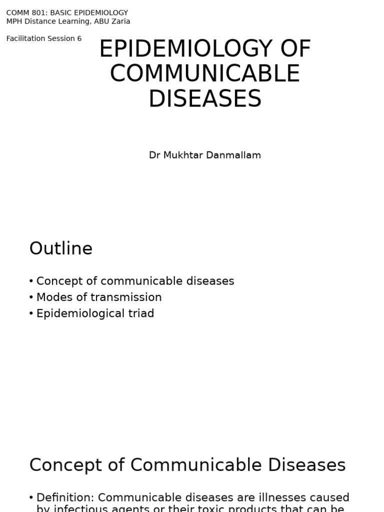 Communicable Diseases Epidemiology Guide | PDF | Infection | Pathogen