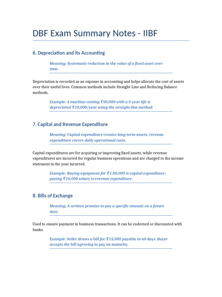 IIBF DBF Exam: Key Accounting Concepts | PDF