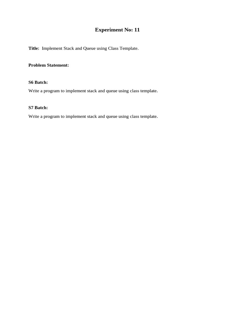 Experiment No 11 New Problem Statements | PDF