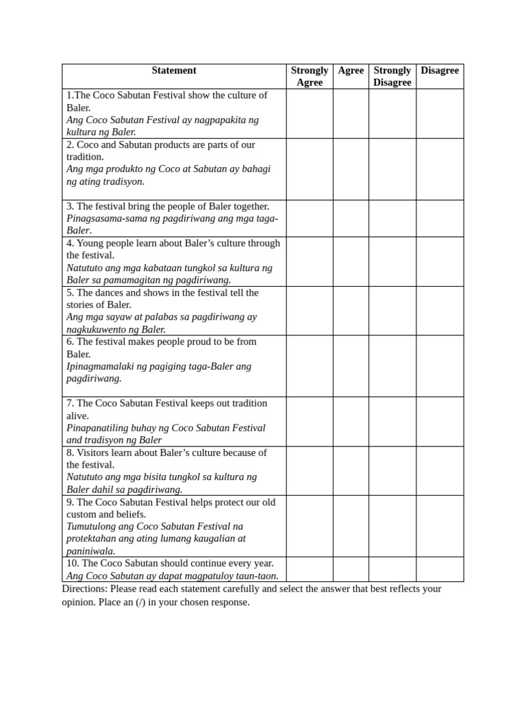 Ex. Questionnaire | PDF
