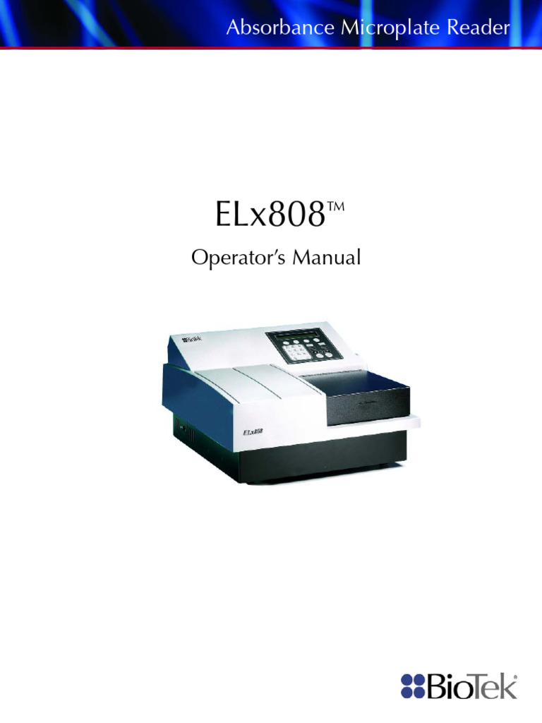 ELx808 Absorbance Reader Manual | PDF | Electromagnetic Interference ...