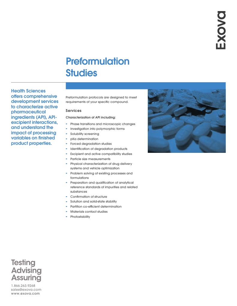 Preformulation Services for Pharma Development | PDF | Science ...