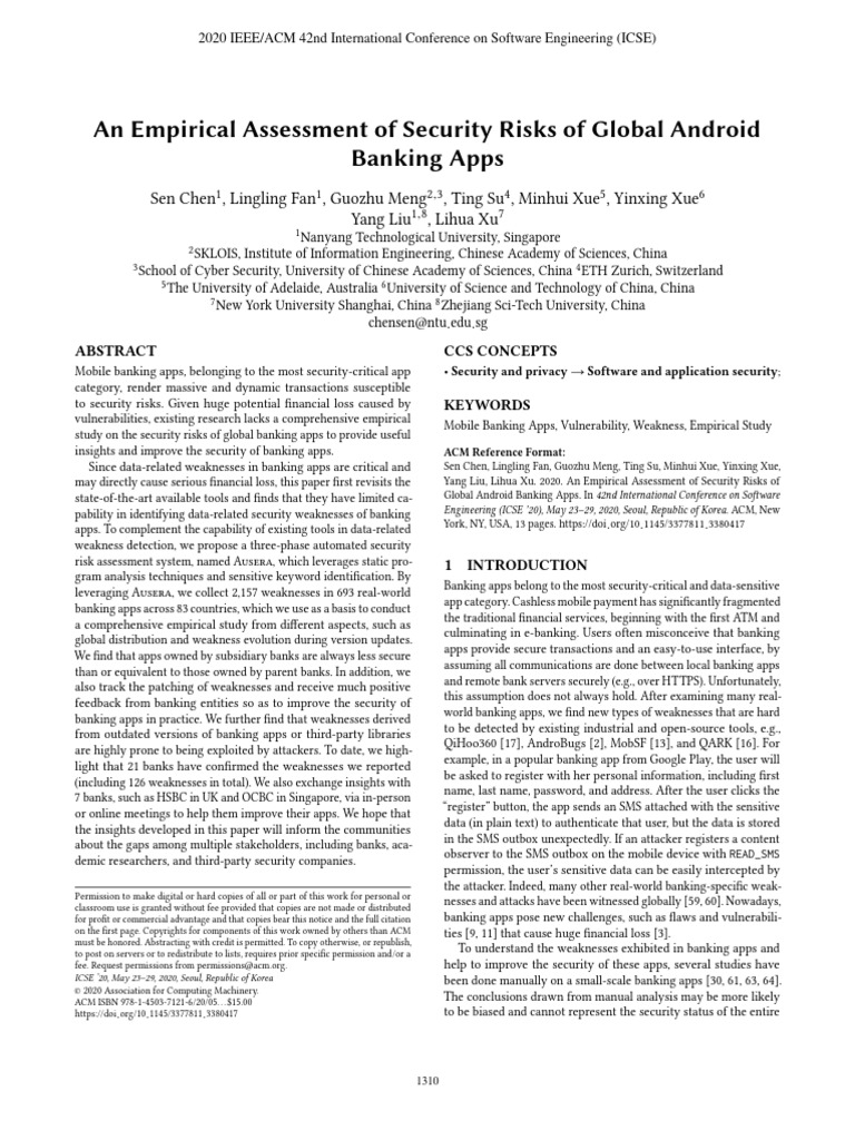 Security Risks in Global Banking Apps | PDF | Mobile App | Computer ...