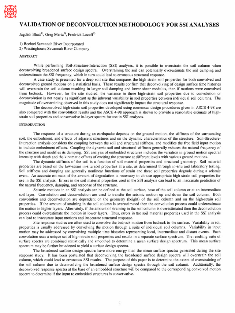 Deconvolution Impact on SSI Analysis | PDF | Applied And ...