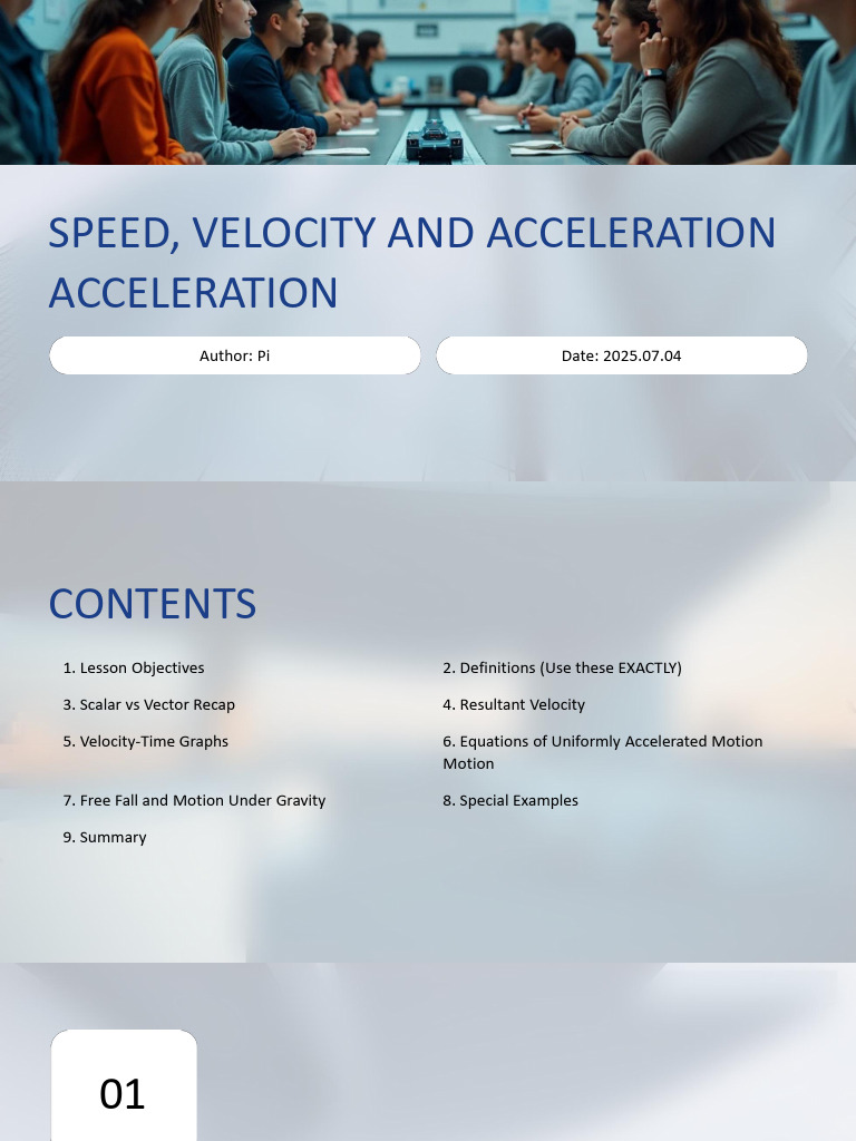 Speed, Velocity and Acceleration | PDF | Acceleration | Velocity