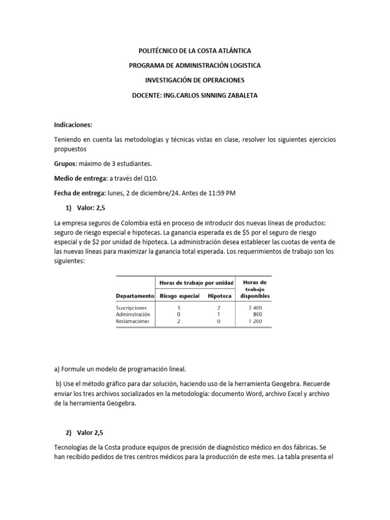Trabajo Final Inv de Op Log 2024 II | PDF