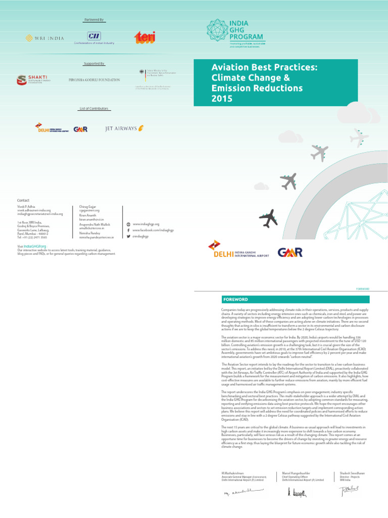 Aviation Sector GHG Reduction Strategies | PDF | Climate Change ...
