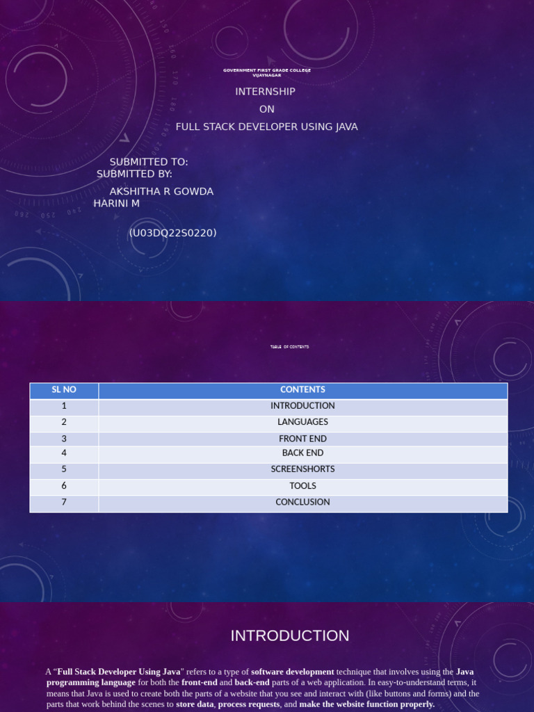 Full Stack Developer Internship Overview | PDF | World Wide Web ...