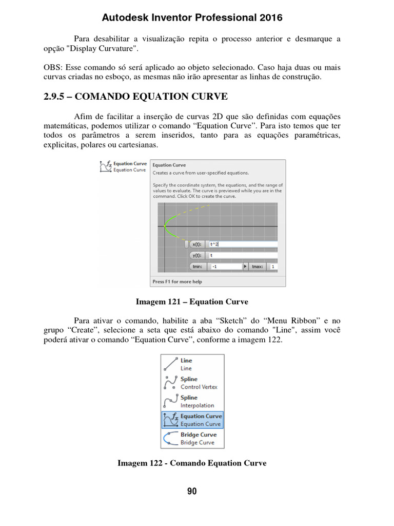 Comando Equation Curve no Inventor | PDF | Curva | Elipse
