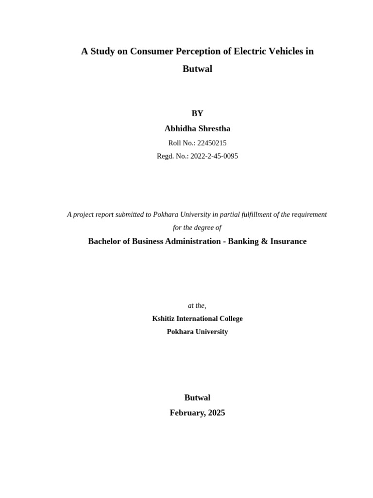 Consumer Perception of Electric Vehicles | PDF | Electric Vehicle ...