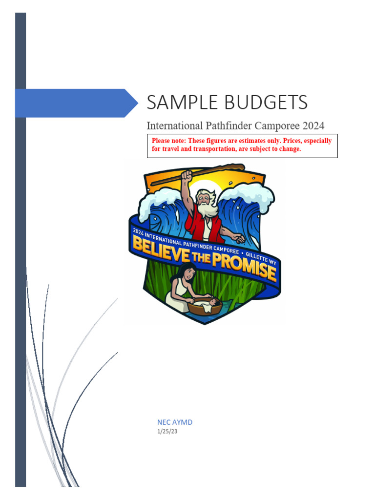 NEC Pathfinder Camporee 2024 Budget | PDF | Transport