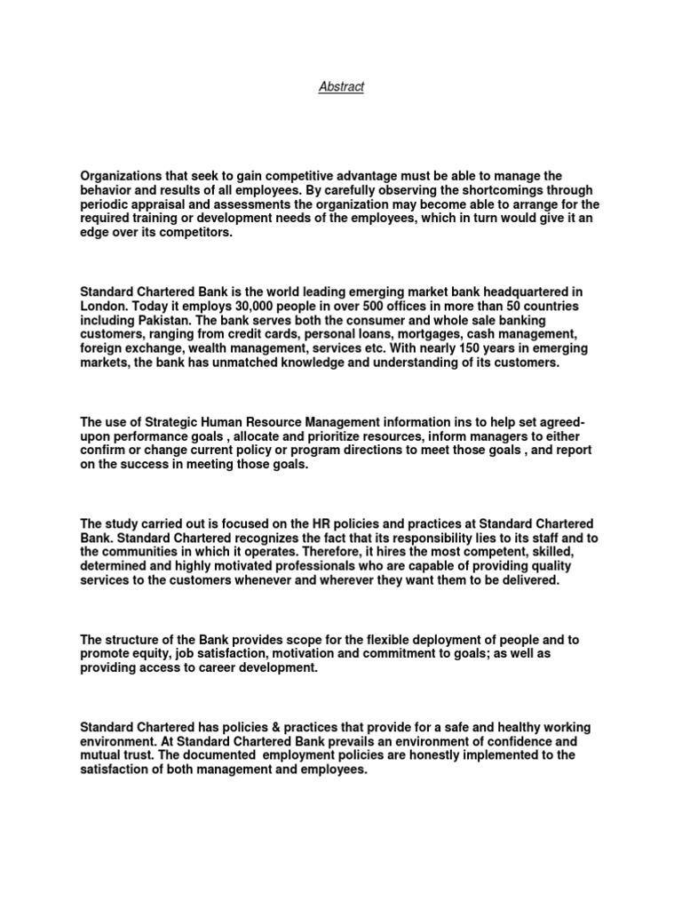 Standard Chartered Bank PDF Performance Appraisal Recruitment