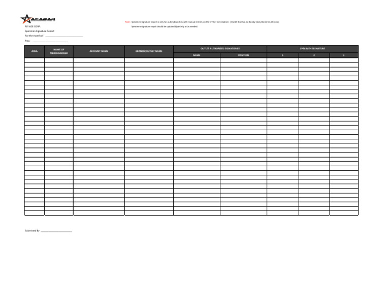 Specimen Signature Template 064811 1 | PDF
