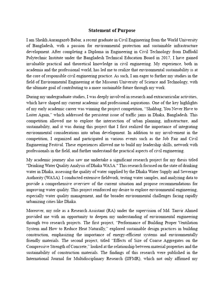 Pursuing a Master's in Environmental Engineering | PDF | Sustainability ...