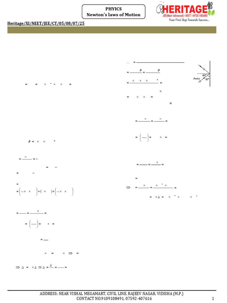 Newton's Laws of Motion Problems | PDF | Force | Momentum
