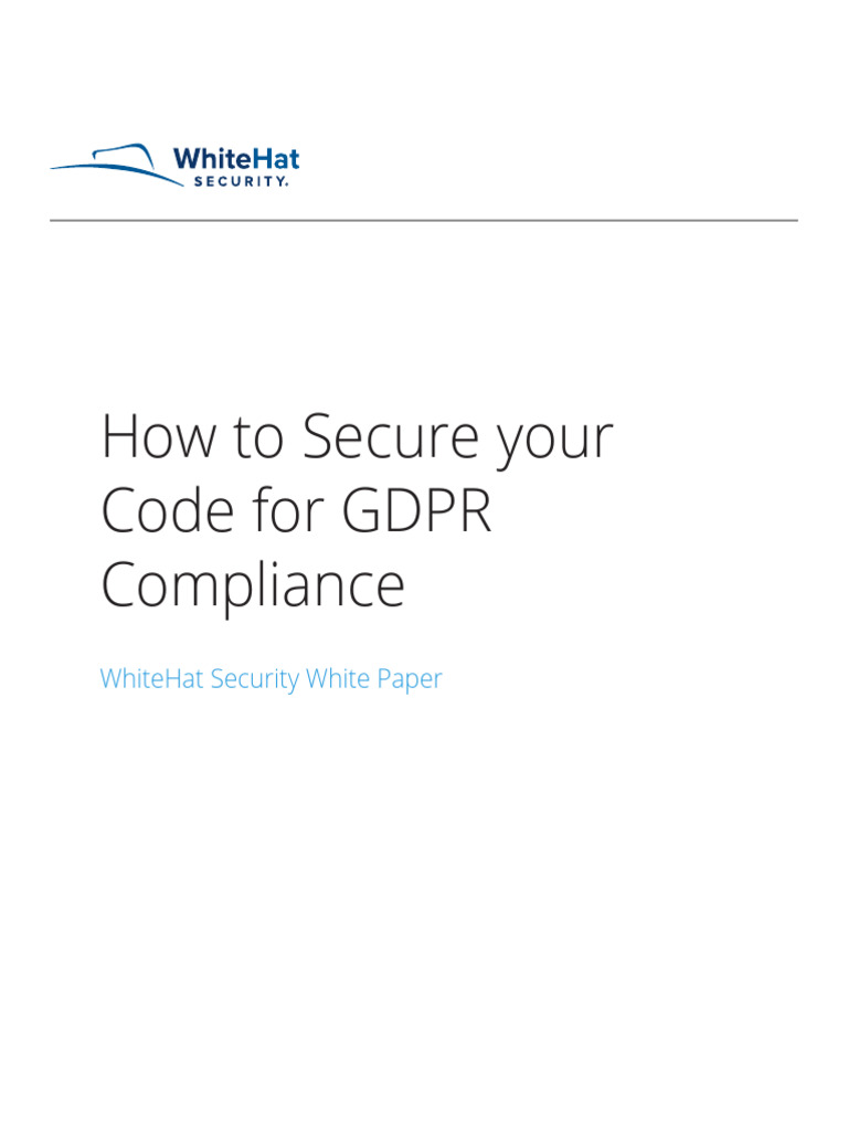 How To Secure Your Code For GDPR Compliance | PDF | Security | Computer ...
