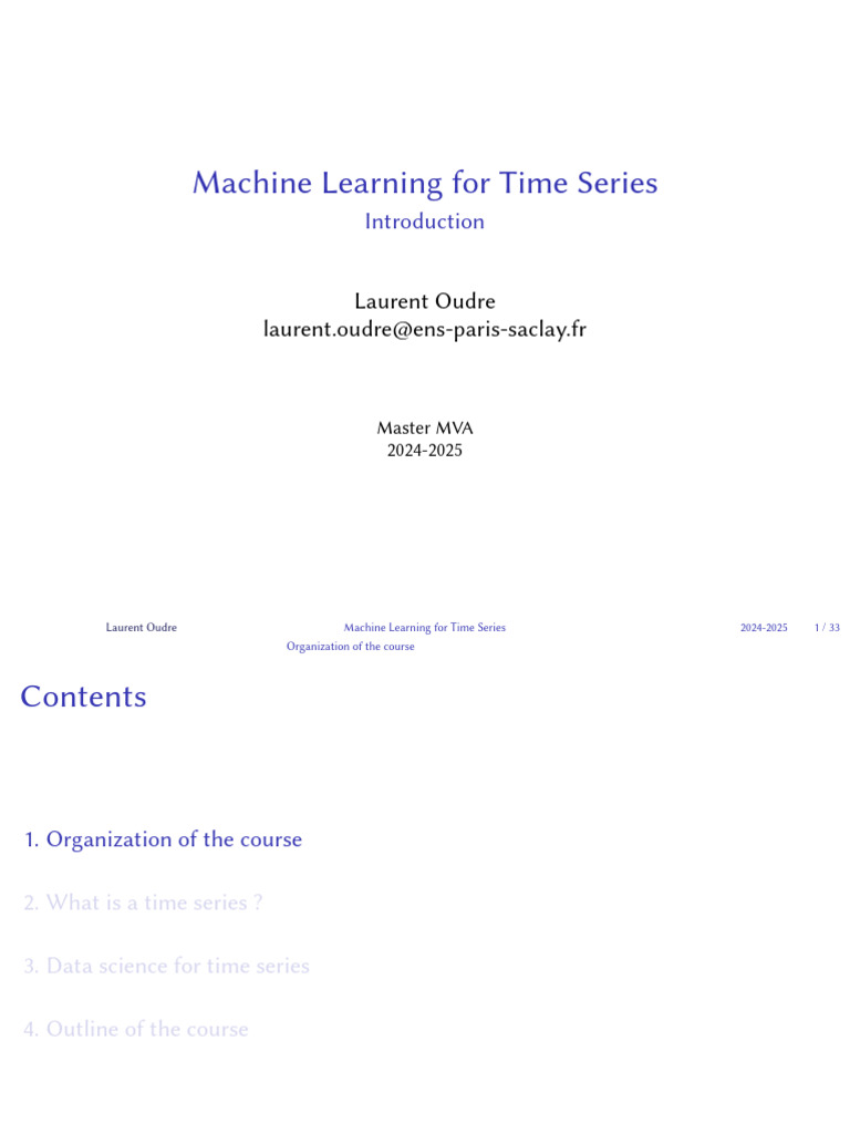 Machine Learning for Time Series MVA | PDF | Time Series | Machine Learning