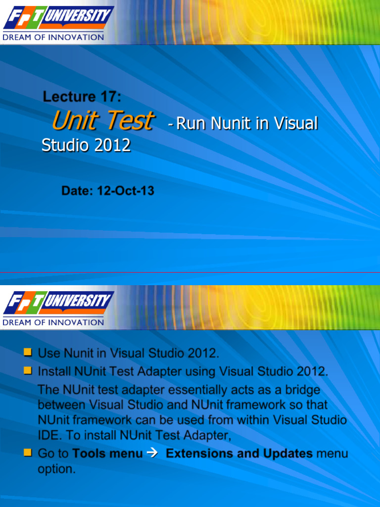 NUnit Setup in Visual Studio 2012 | PDF