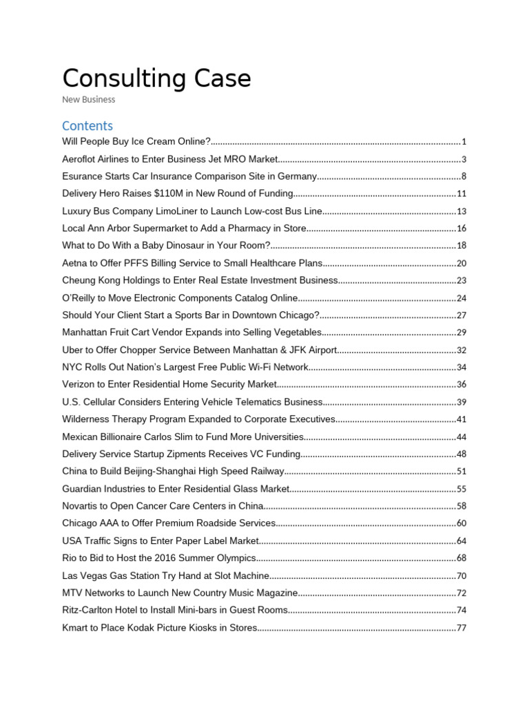Consulting Case New Business | PDF | Insurance | Profit (Economics)