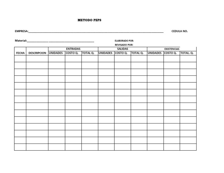 Formato PEPS para Imprimir | PDF