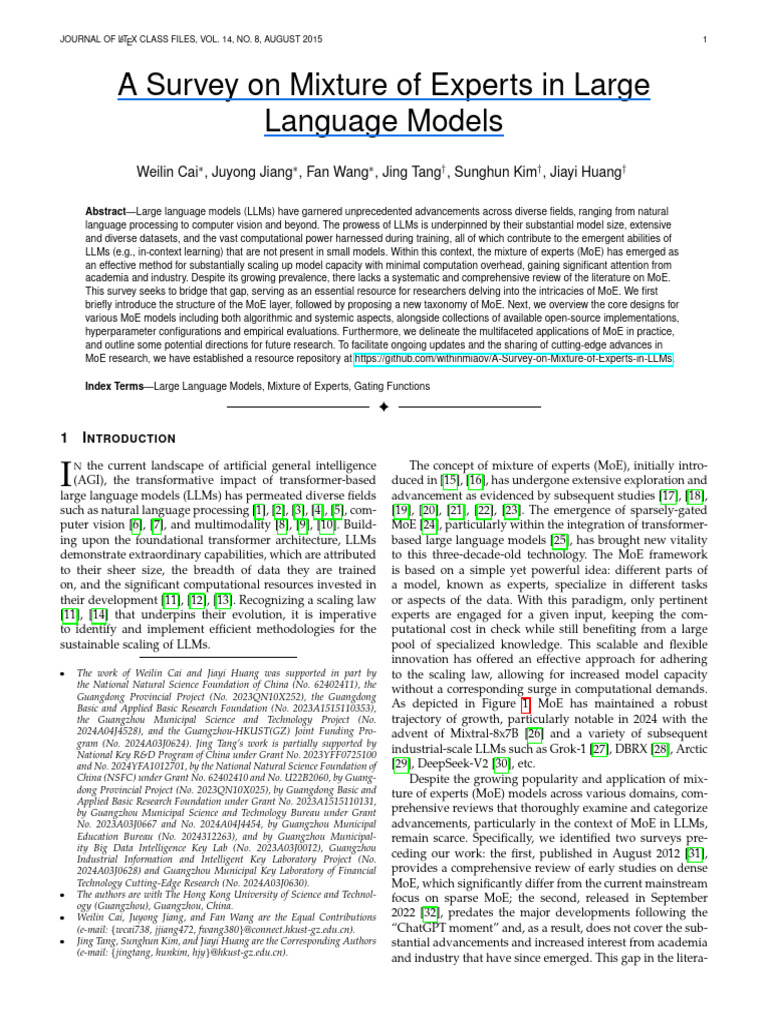 Survey on Mixture of Experts in LLMs | PDF | Applied Mathematics ...