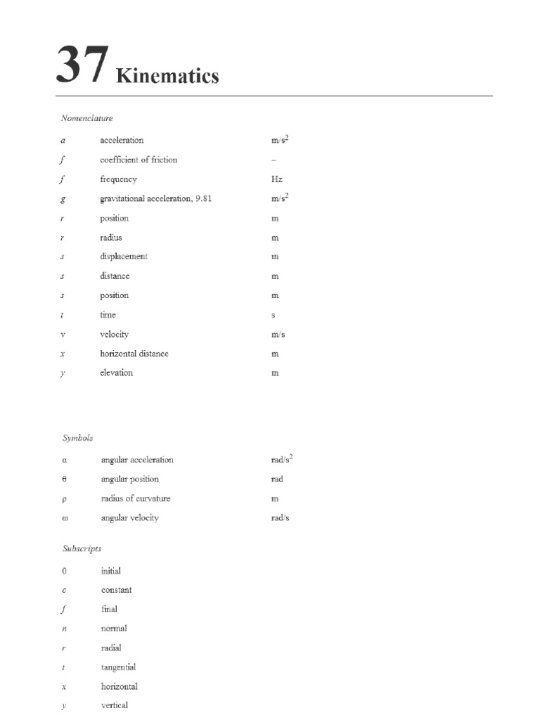 Chapter 37 - Kinematics | PDF