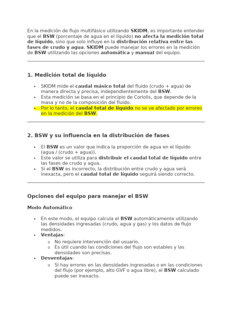 Modo Manual Automatico BSW | PDF | Medición | Agua