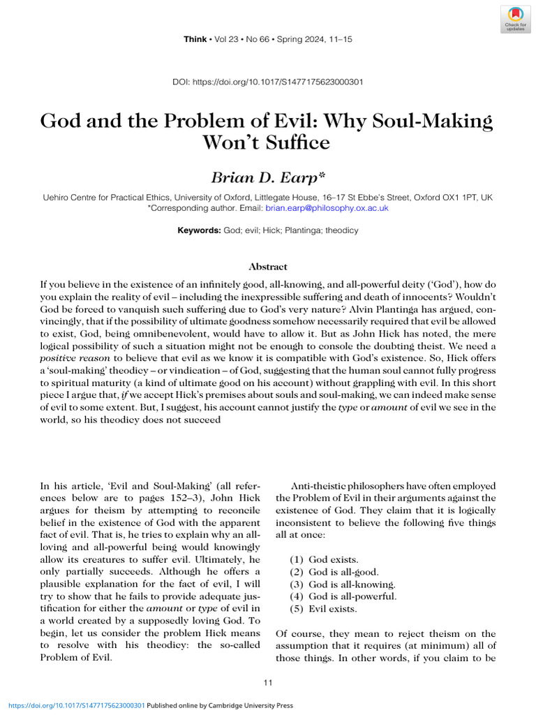 Theodicy and the Problem of Evil | PDF | Problem Of Evil | Existence Of God