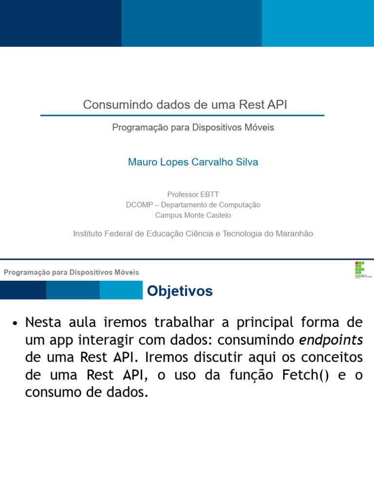 Consumindo Dados de REST API com Fetch | PDF | Script Java | Tecnologia ...