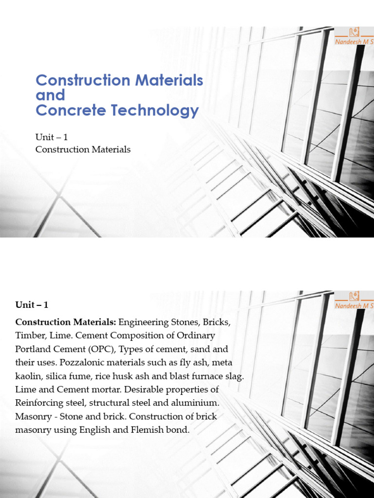 Construction Materials & Concrete Tech | PDF | Lime (Material) | Mortar ...