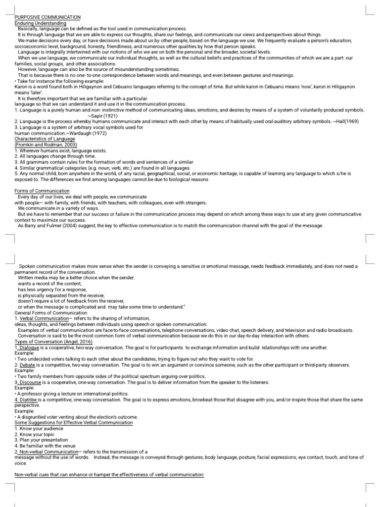 Understanding Language in Communication | PDF | Public Speaking ...
