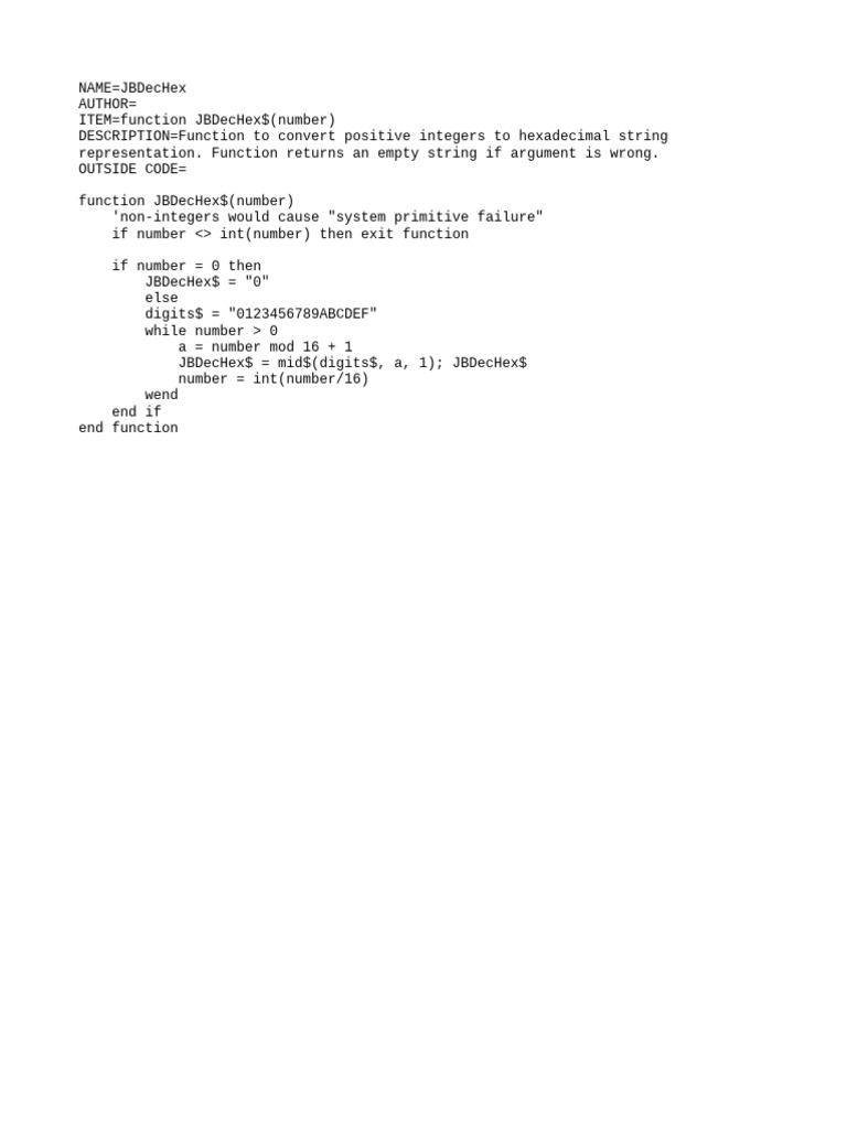 Convert Integers to Hexadecimal String | PDF