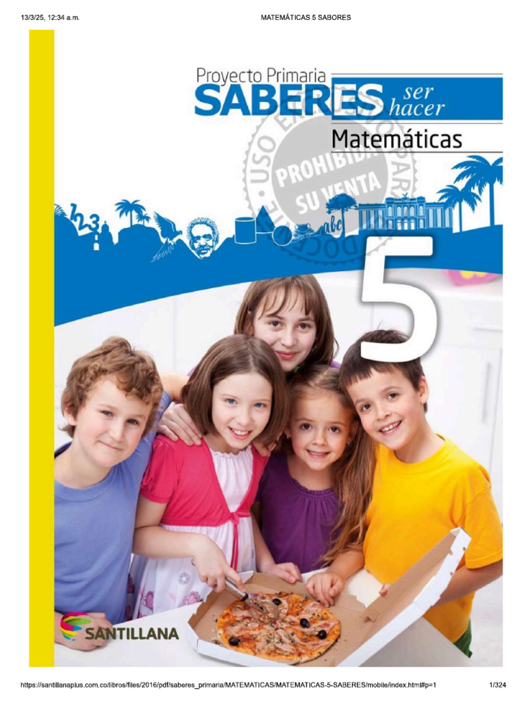 Saberes Matematicas 5 Grado Primaria | PDF