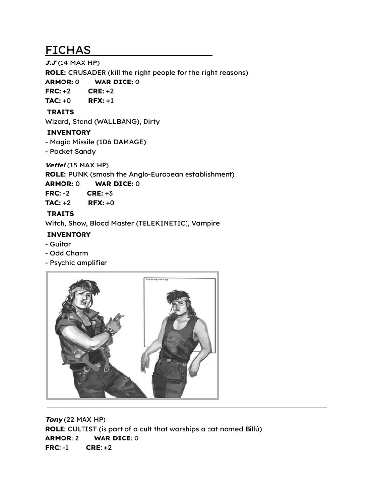 Character Profiles for RPG Missions | PDF