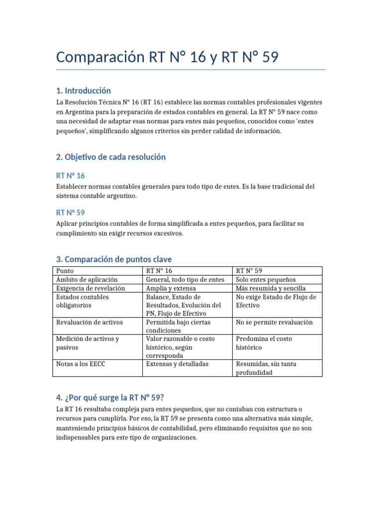Comparacion RT16 RT59 | PDF | Contabilidad | Estado financiero