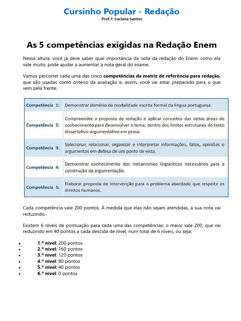 Competência 5 da Redação do Enem | PDF | Comunicação humana