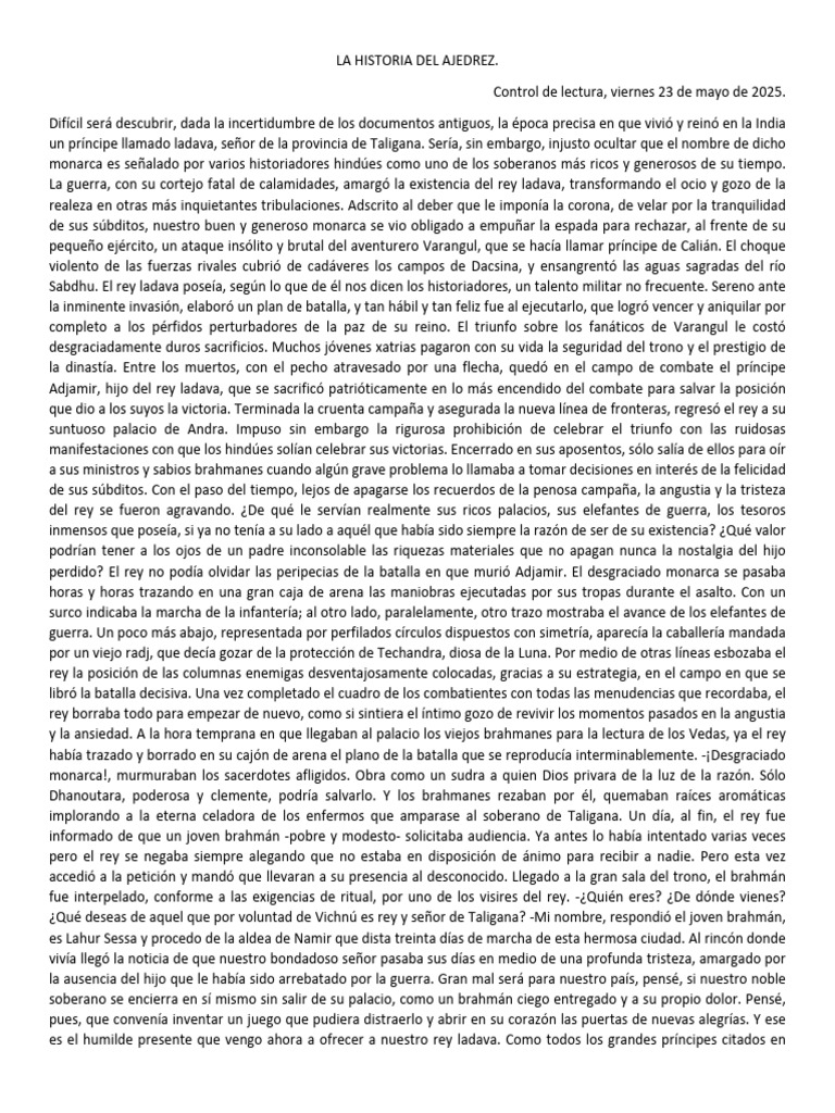La Historia Del Ajedrez | PDF