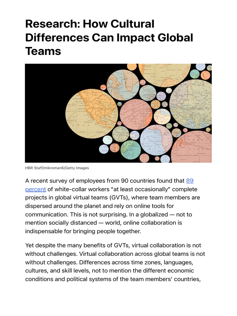 Research - How Cultural Differences Can Impact Global Teams | PDF ...