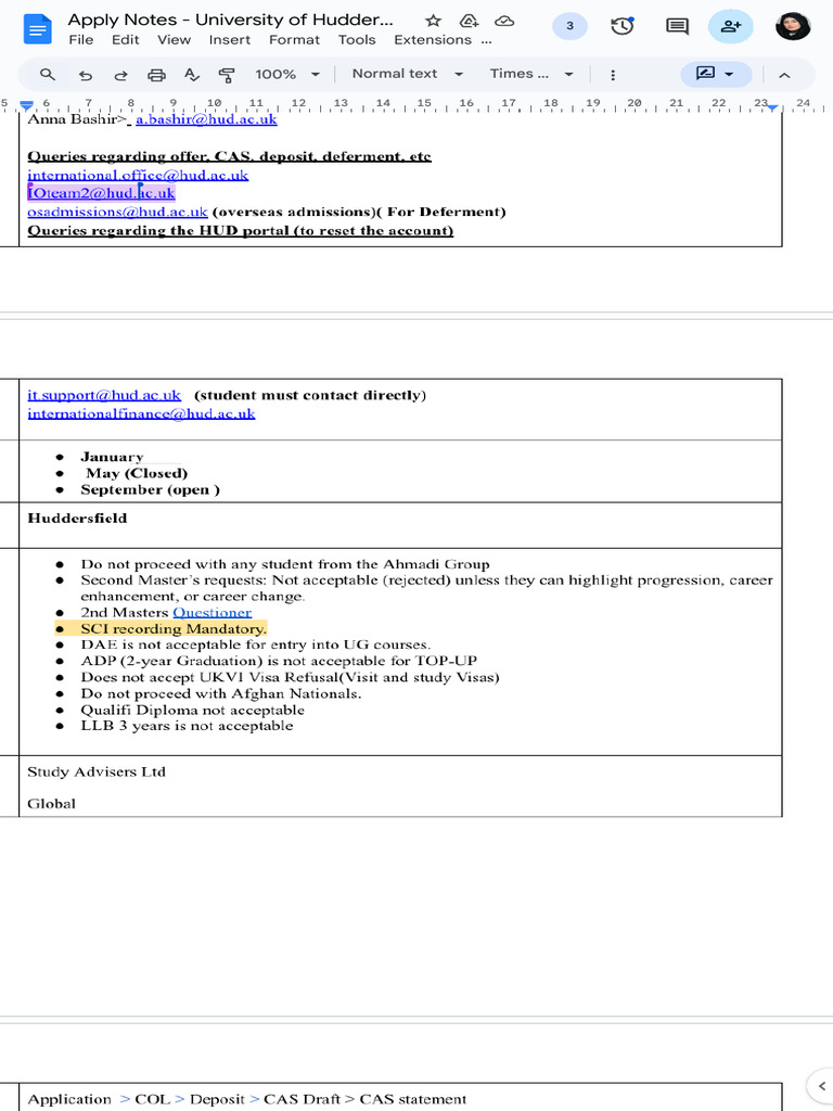 Apply Notes - University of Huddersfield | PDF