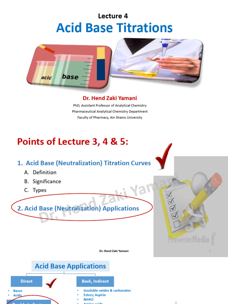 Acid Base Titrations Overview and Applications | PDF | Acid | Chemistry