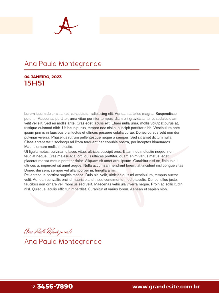 A4 Documento Profissional Branco e Vermelho | PDF