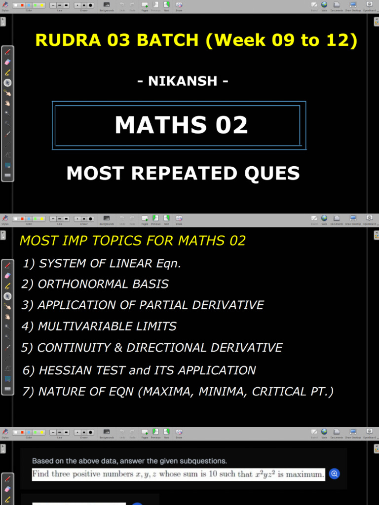 Most Imp - Repeated Ques (Maths 02 End Term) | PDF