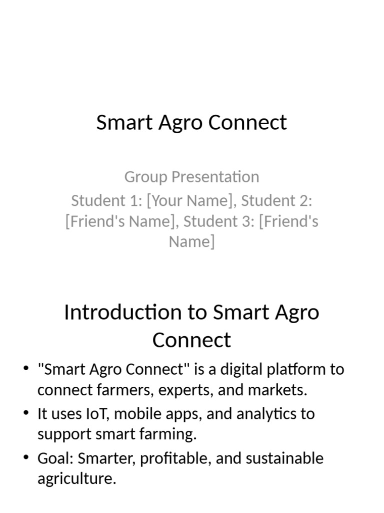 Smart Agro Connect Presentation-1 | PDF